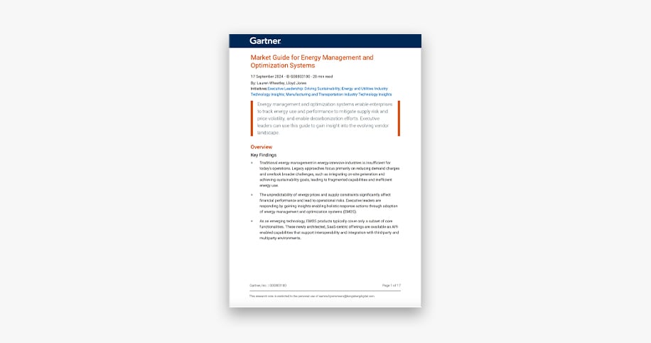 Market guide for energy management and optimisation systems from Gartner
